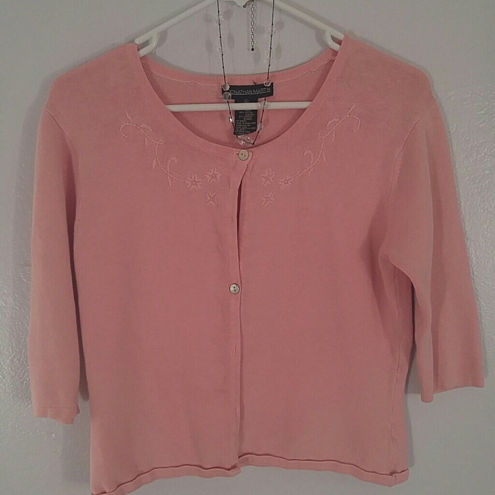 Brass Plum Jonathan Martin pink cardigan